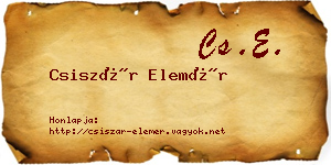 Csiszár Elemér névjegykártya