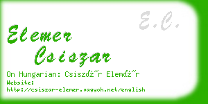 elemer csiszar business card